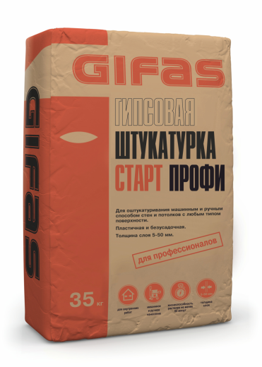 Гипсовая штукатурка СТАРТ ПРОФИ для машинного и ручного нанесения