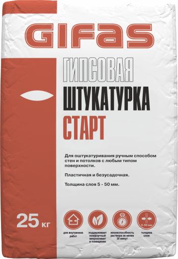 Гипсовая штукатурка СТАРТ для ручного нанесения